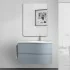 Mobile bagno sospeso 90 cm Melody azzurro polvere con vasca a destra