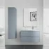 Mobile bagno sospeso 90 cm Melody azzurro polvere con vasca a destra