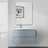 Mobile bagno sospeso 90 cm Melody azzurro polvere con vasca a sinistra