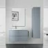 Mobile bagno sospeso 90 cm Melody azzurro polvere con vasca a sinistra