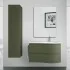 Mobile bagno sospeso 90 cm Melody verde bosco con vasca a destra