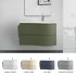 Mobile bagno sospeso 90 cm Melody verde bosco con vasca a destra