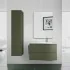 Mobile bagno sospeso 90 cm Melody verde bosco con vasca a destra