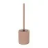 Scopino wc rosa in ceramica soft touch con setole nere Spring