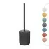 Scopino wc nero in ceramica soft touch con setole nere Spring