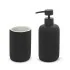 Set accessori bagno 2 pezzi in ceramica nero soft touch Spring