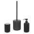 Set accessori bagno 3 pezzi in ceramica nero soft touch Spring