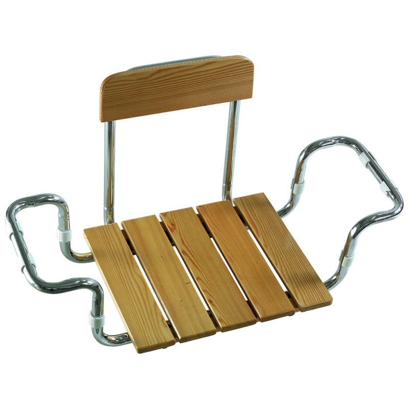 seduta con schienale per vasca Sedile Vasca con Schienale Regolabile in Legno Massello portata 120 kg.