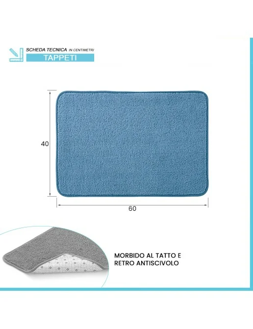 Tappeto Bagno Nero 60x40 Cm In Microfibra Antiscivolo Spring - Foto 9