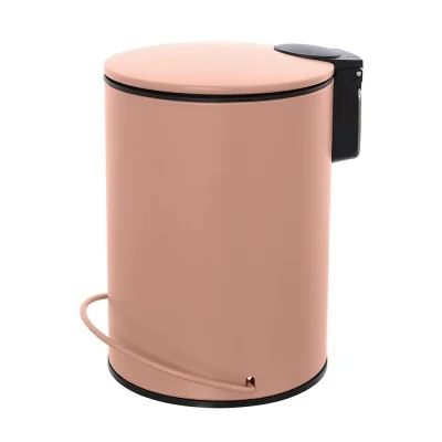 Pattumiera in acciaio 3 litri rosa soft-close con secchio estraibile Spring