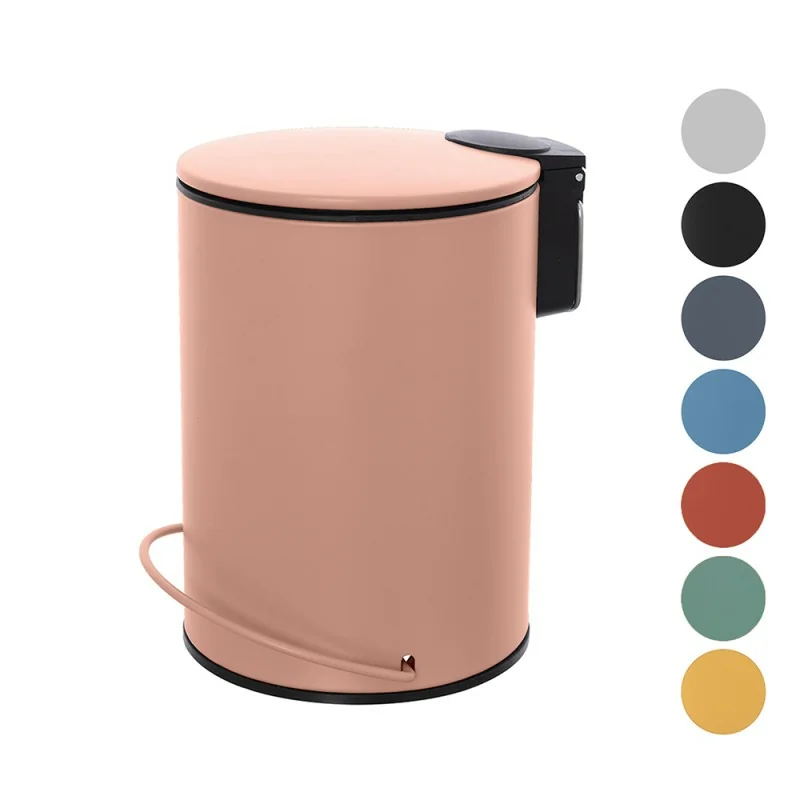 Pattumiera A Spinta 35L Eluno – Retro In Lamiera D'acciaio, Bianco, Per Cucina