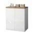 Mobile multiuso con due ante 79x65x91 cm effetto legno e bianco Wanda