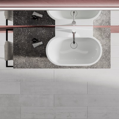 Lavamani da appoggio 65 cm linea Mirto con piletta click clack inclusa