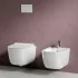 Wc sospeso Rimless Mirto in ceramica lucida con scarico a parete