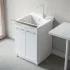 Mobile lavatoio 61x50 cm Revine vasca in ceramica e asse in legno 