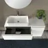 Mobile bagno sospeso 120 cm bianco opaco con anta e cassetti Master