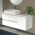 Mobile bagno sospeso 120 cm bianco opaco con anta e cassetti Master
