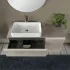 Mobile bagno sospeso 120 cm grigio cemento con anta e cassetti Master