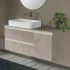 Mobile bagno sospeso 120 cm grigio cemento con anta e cassetti Master