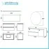 Mobile bagno sospeso 120 cm grigio cemento con anta e cassetti Master