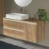 Mobile bagno sospeso 120 cm rovere miele con anta e cassetti Master