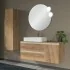 Mobile bagno sospeso 120 cm rovere miele con anta e cassetti Master