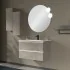 Mobile bagno sospeso 80 cm grigio cemento con lavabo e specchio Master