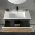 Mobile bagno sospeso 80 cm rovere miele con lavabo e specchio Master