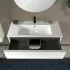Mobile bagno sospeso 100 cm bianco opaco con lavabo e specchio Master