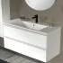 Mobile bagno sospeso 100 cm bianco opaco con lavabo e specchio Master