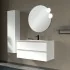 Mobile bagno sospeso 100 cm bianco opaco con lavabo e specchio Master