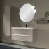 Mobile bagno sospeso 100 cm grigio cemento con lavabo e specchio Master