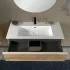 Mobile bagno sospeso 100 cm rovere miele con lavabo e specchio Master