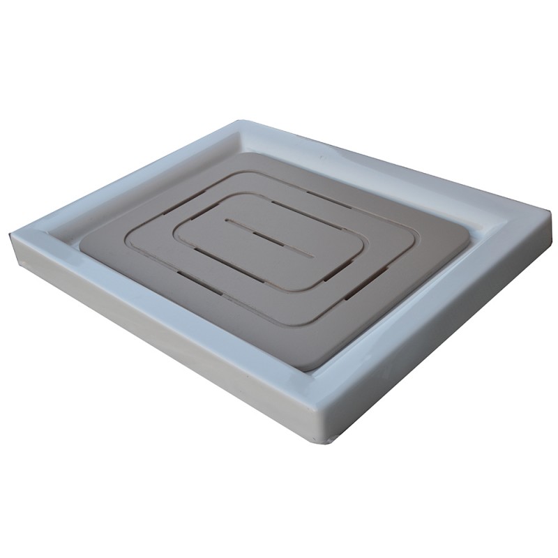 Inbagno Pedana per Doccia Colore Tortora 55 x 55 h.2 cm in Plastica con Gommini Antiscivolo 