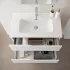 Set mobili bagno sospesi 100cm in legno mdf bianco e quercia Sumya