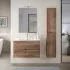 Composizione bagno sospesa 80cm in legno mdf tabacco e tortora Sumya