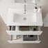 Set mobili bagno sospesi 80cm in legno mdf bianco e quercia Sumya
