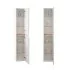 Set mobili bagno sospesi 80cm in legno mdf bianco e quercia Sumya