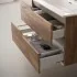 Mobile bagno sospeso 100cm tabacco e tortora con lavabo e specchio Sumya