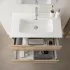 Mobile bagno sospeso 100cm quercia e bianco con lavabo e specchio Sumya