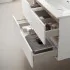 Set mobili bagno sospesi 60cm in legno mdf bianco e quercia Sumya