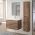 Composizione bagno sospesa 60cm in legno mdf tabacco e tortora Sumya