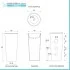 Lavabo freestanding da terra 50x85h cm effetto marmo bianco Tokyo