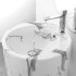 Lavabo freestanding da terra 50x85h cm effetto marmo bianco Tokyo