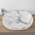 Lavabo da appoggio ovale 60x41 cm effetto marmo bianco Tokyo