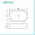 Lavabo da appoggio ovale 60x41 cm effetto marmo bianco Tokyo