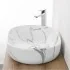Lavabo da appoggio ovale 60x41 cm effetto marmo bianco Tokyo