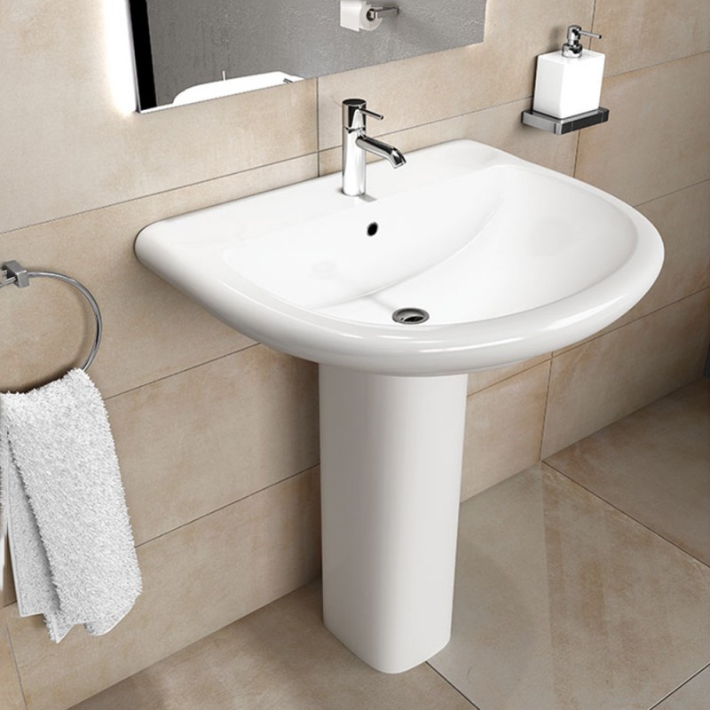Dispenser Sapone In Ceramica Bianca Serie Sidney Con Inserti Cromo, 15x8 Cm, Arredo Bagno InBagno