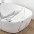 Lavabo da appoggio ovale 50x38 cm effetto marmo bianco Tokyo