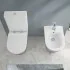 WC filomuro monoblocco Rimless bianco con sedile soft-close Tygo